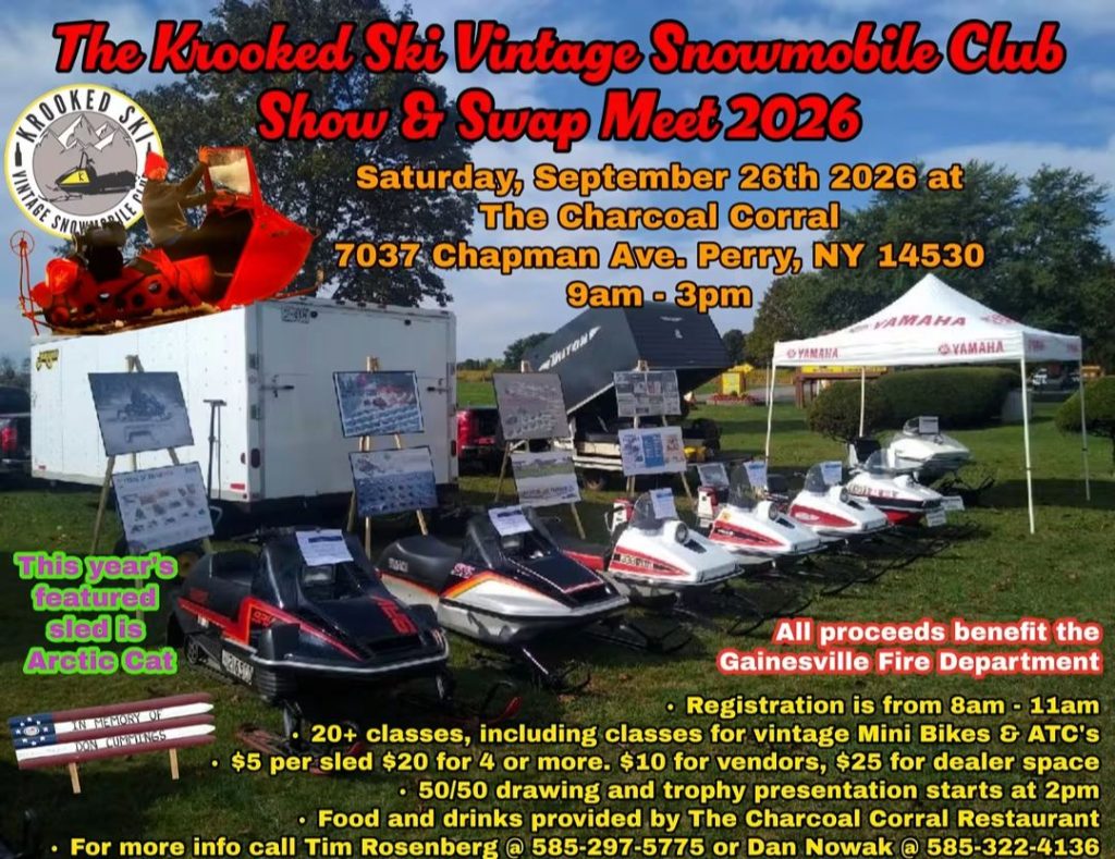 Krooked Ski Vintage Snowmobile Club Charcoal Corral September 26, 2026